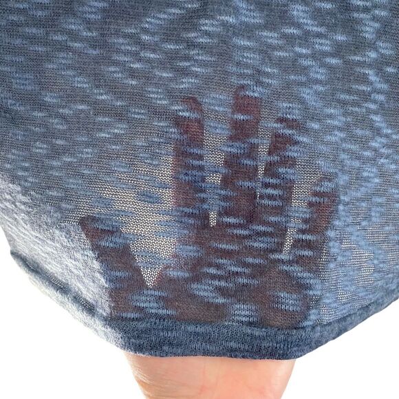 Lungo L'arno Medium Cardigan Sweater Blue Draped Open Front Thin - Picture 7 of 10